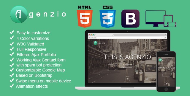 Agenzio - One Page Responsive Theme