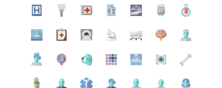 Flat Medical Icon Set