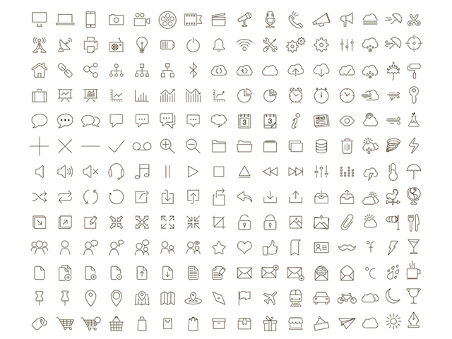 Tonicons – 200 outline icons
