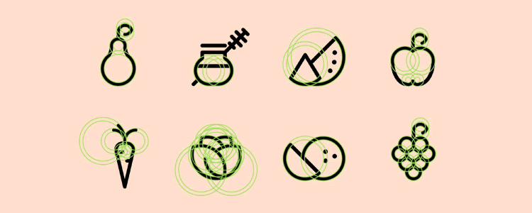 Organic Food Icon Set