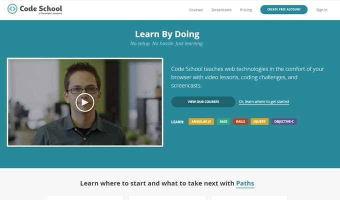 code school website learning