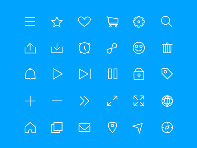 Minimal line icon set for Sketch