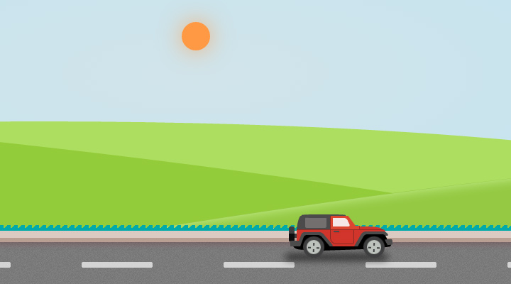 css3 parallax animated car graphic