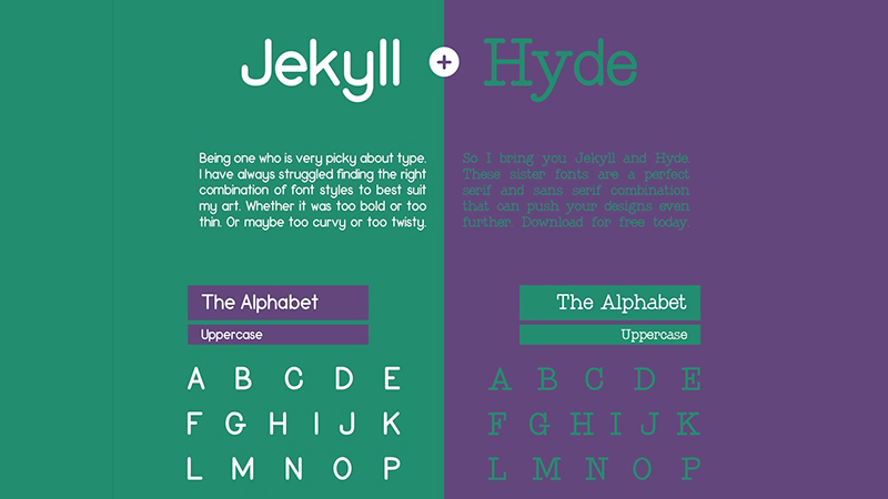 Jekyll and Hyde Sister Fonts