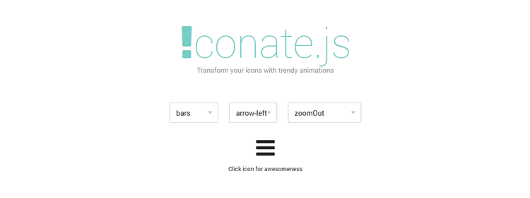 iconate.js, a tiny performant library for cross-browser icon transformation animations