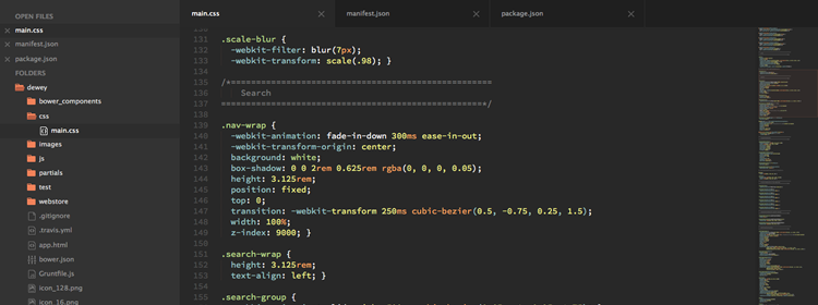 Predawn, a dark interface and syntax theme for Sublime Text and Atom