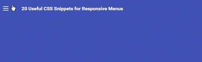 20 Useful CSS Snippets for Responsive Menus