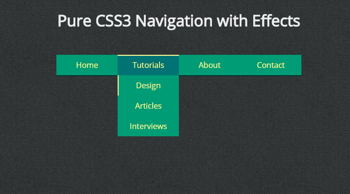 dropdown navigation menu pure css3 open source