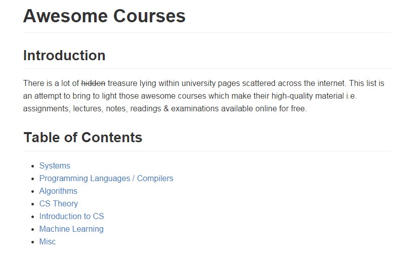 Awesome University Courses Made Available for Free