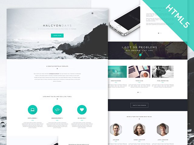 Halcyon days – Free HTML5 website template