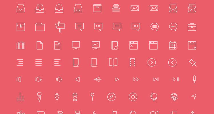 Simple Line Icons 100+ icons AI EPS SVG PSD formats free