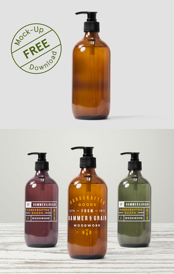 Free Dispenser Bottle Mockup