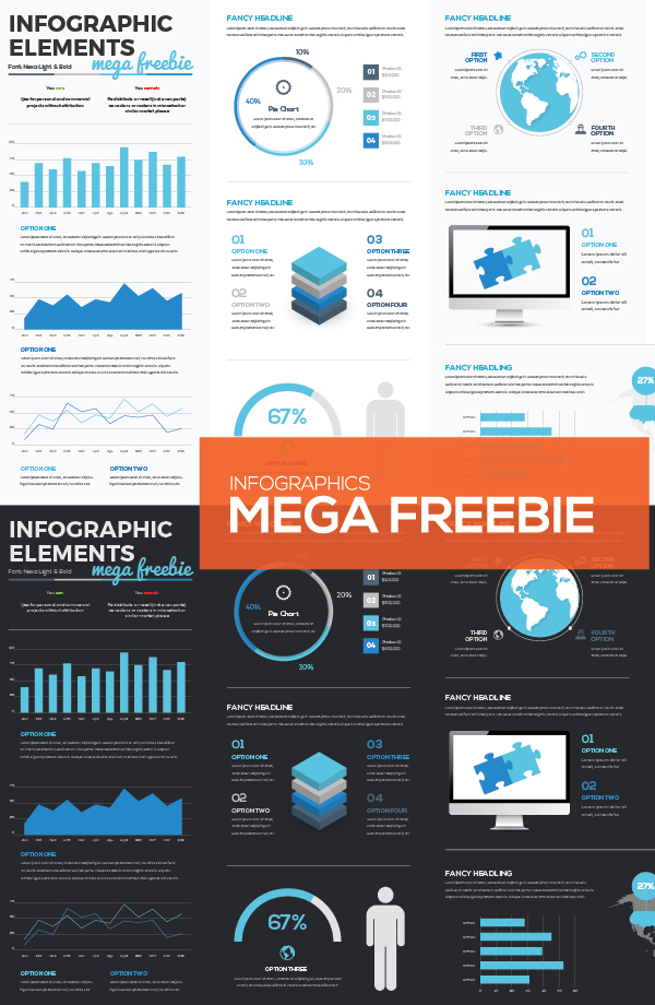 Mega Collection of Free Infographic Vector Elements