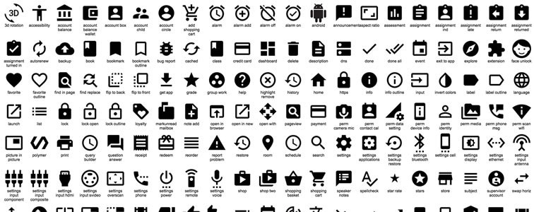 Material Design Icons from Google