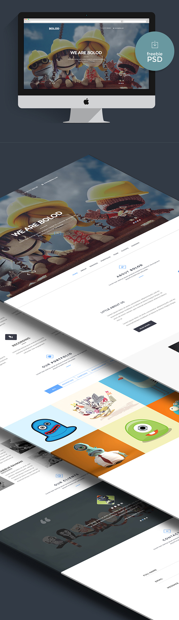 Freebie - Bolod One Page PSD Template