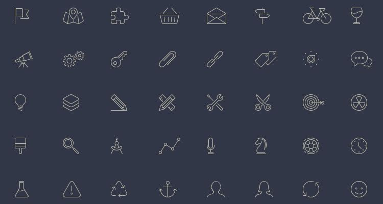 Elegant Themes Line-Style Icons 100 icons AI SVG PNG Webfont formats freebie