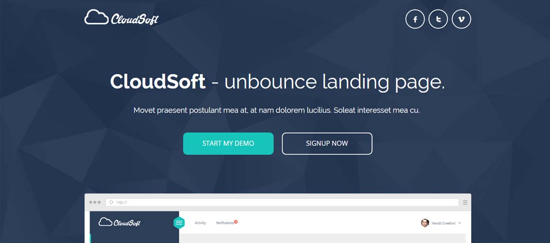 Cloud Soft Unbounce Landing Page Template