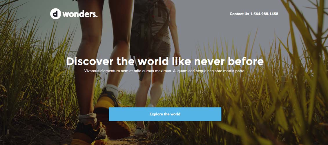 Dwonders Travel Landing Page For Unbounce