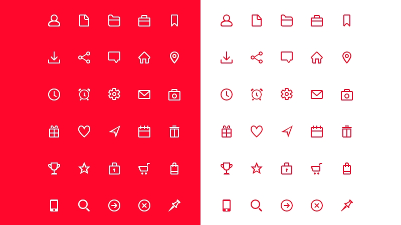 30 Free Sharp Outlined Icons