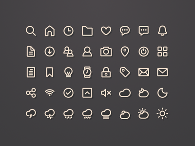 40 Vector Lined Icons