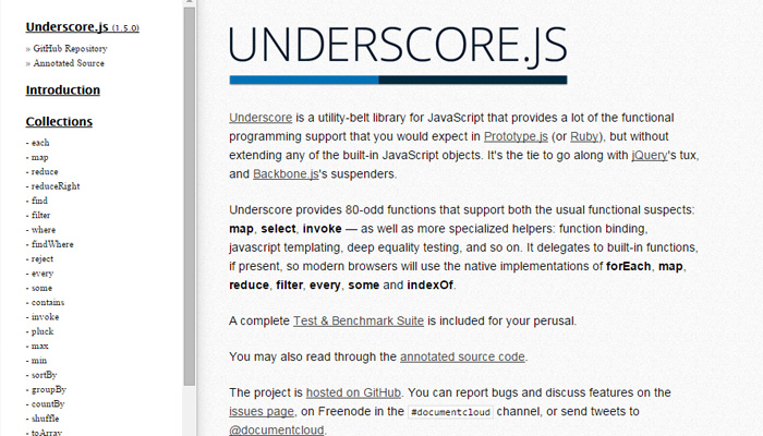 underscore js open source plugin