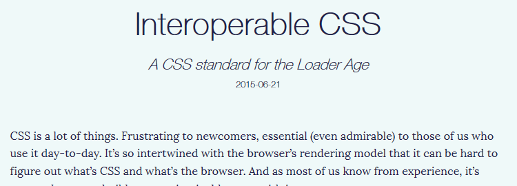 Interoperable CSS