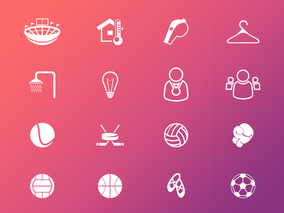 16 Sport Icons PSD