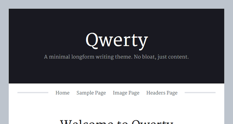 Qwerty minimal longform writing theme