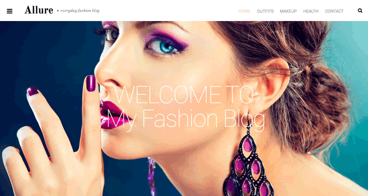 Allure wordpress theme specifically built fashion bloggers photographers