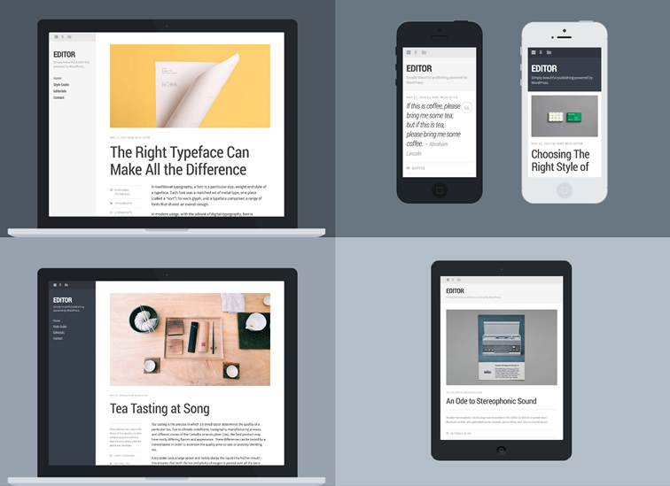 Editor, a typography-driven theme for writers and bloggers