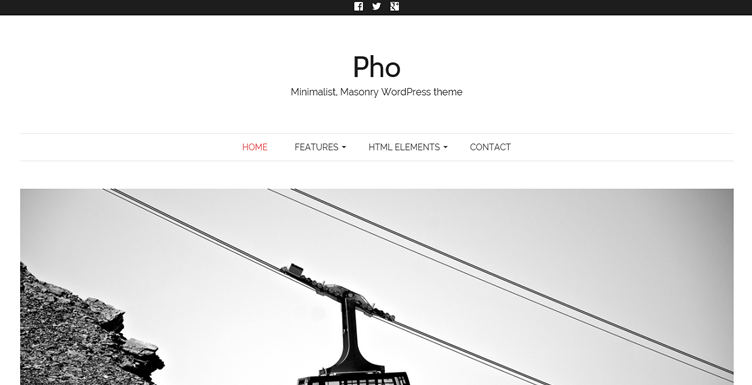 Pho, a minimalist gallery-style masonry theme for designers and photographers