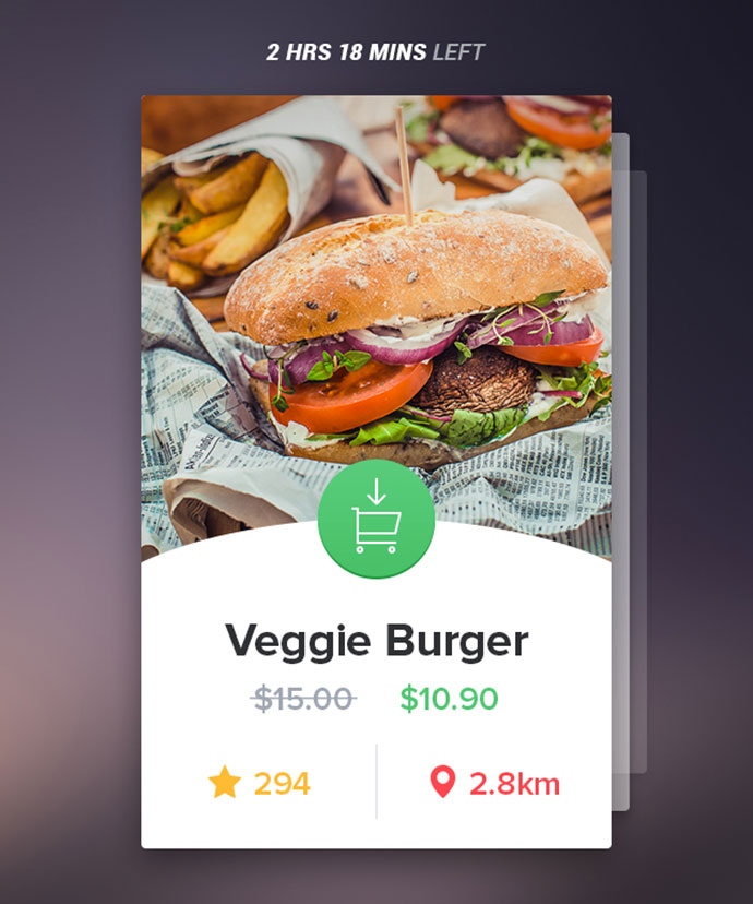 Cards Transition for Food App