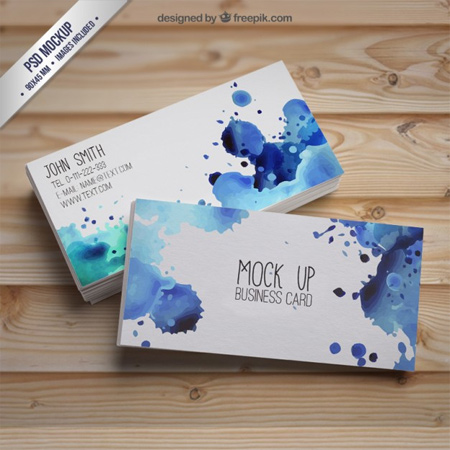 Watercolor-business-card-mockup