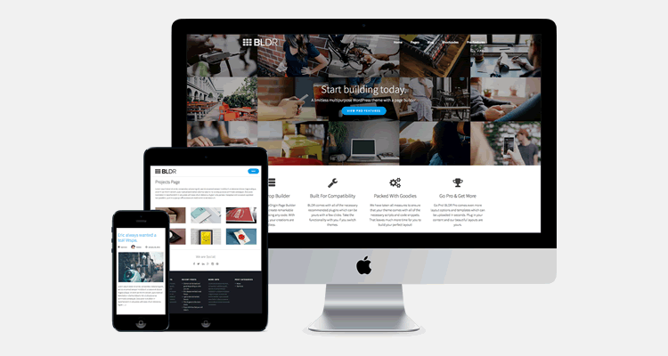 BLDR multi-purpose WordPress theme page builder