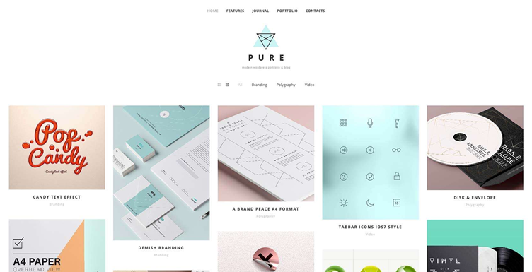 Pure, a simple and playful theme for creative professionals