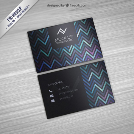 Business-card-mockup-with-zigzag-pattern