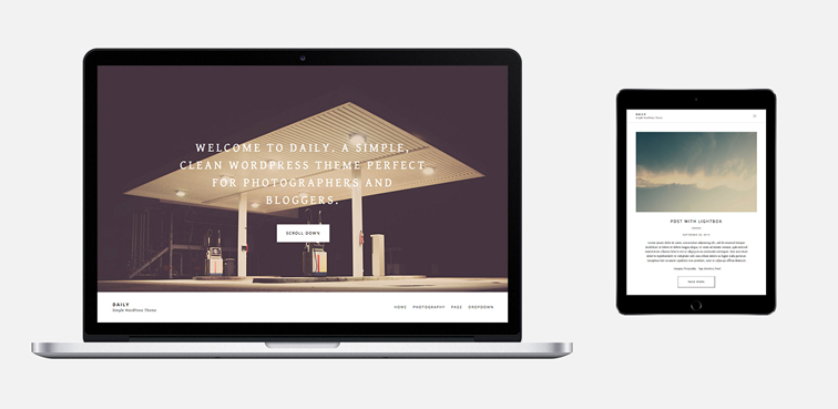 Daily, a minimal portfolio or blogger theme