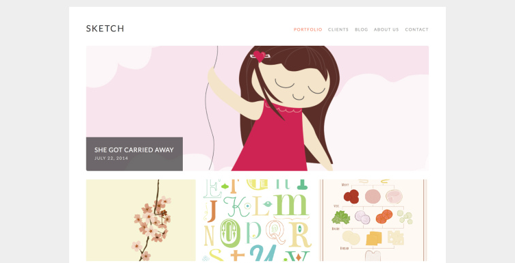 Sketch, a spacious minimal portfolio theme