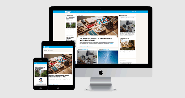 Bloggr wordpress free content focused theme bloggers magazine layouts