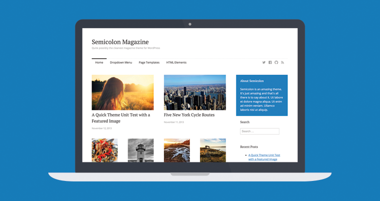 Semicolon, a simple and clean magazine theme for WordPress