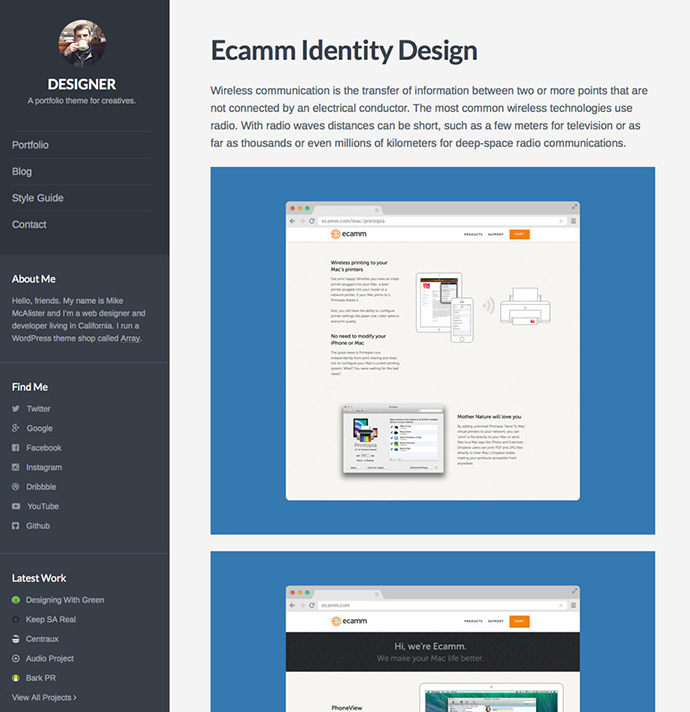 designer WordPress Themes