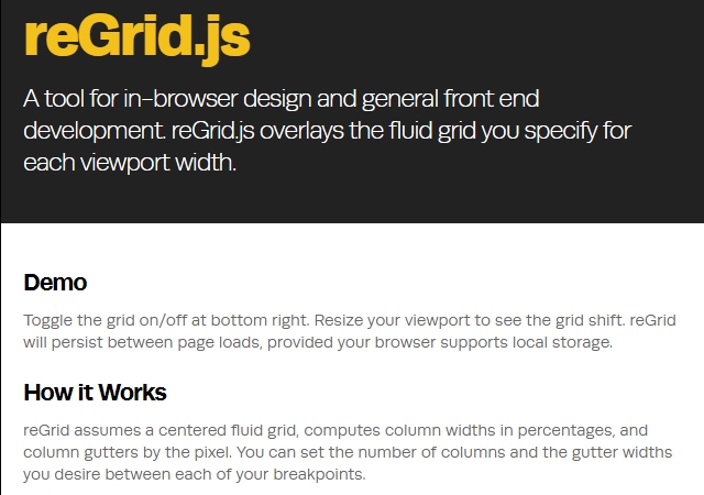 ReGrid: Responsive Front-end Development JQuery Grid