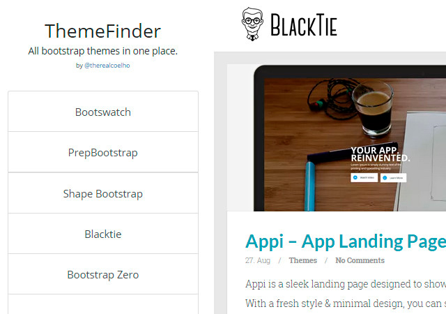 ThemeFinder: Huge Collection of Bootstrap Themes