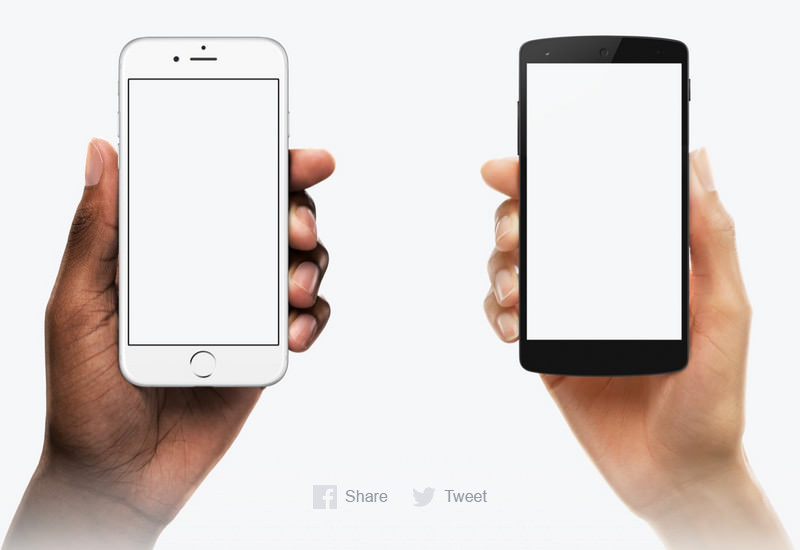 Diverse Device Hands: Hand-held Devices Mockup