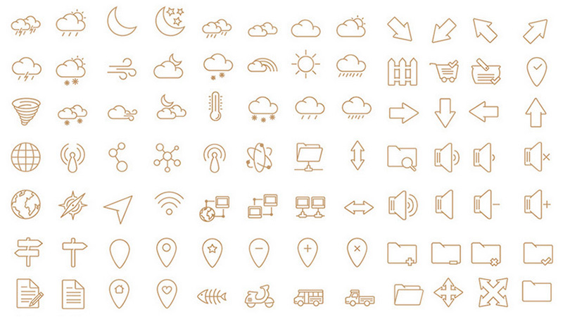 450+ Simple Oultine Icons