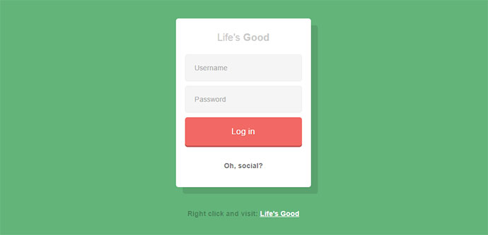 Really simple login form with popular social networks 