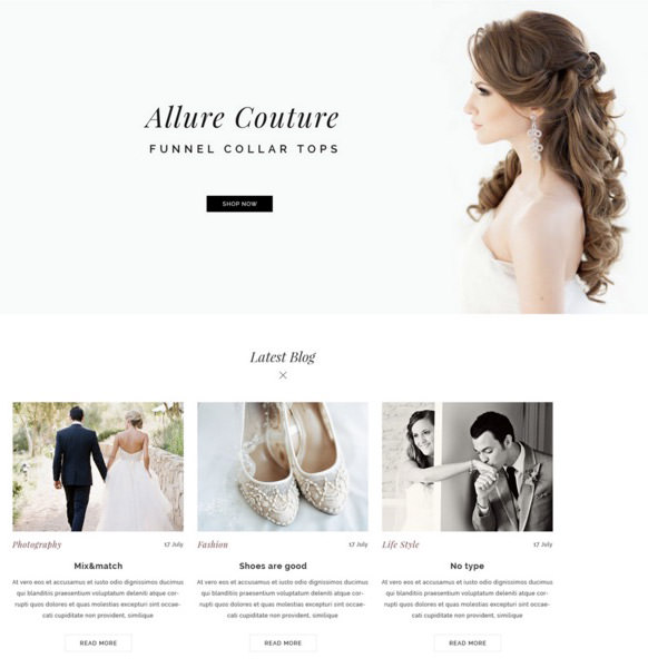 Wedding Dress ECommerce Web Template