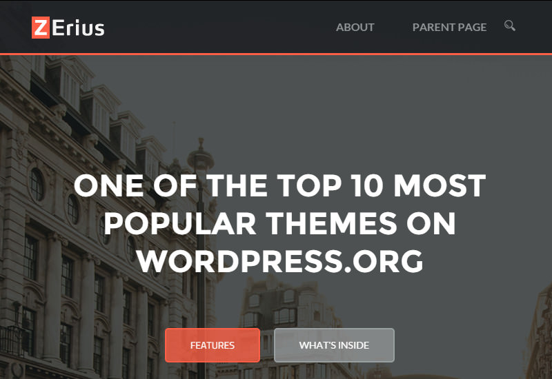 Zerius: Parallax Background WordPress Theme