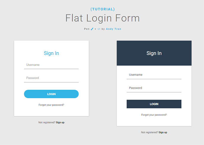 flat login form