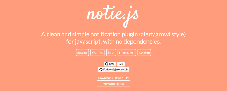 notie.js clean simple notification plugin